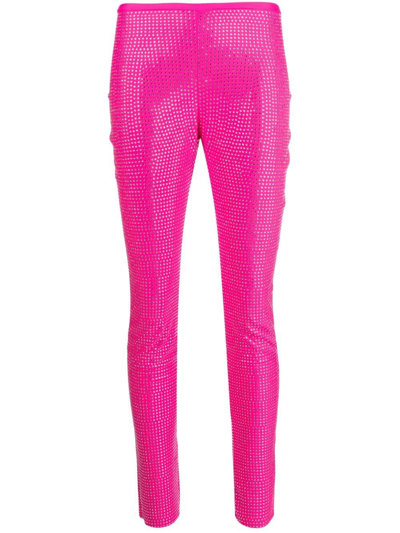 Giuseppe Di Morabito Crystal-embellished Skinny Trousers In Pink