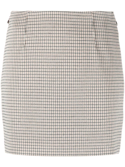 Patrizia Pepe Zip-fastening Checked Miniskirt In 中性色