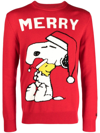 Mc2 Saint Barth Man Red Sweater With Snoopy Print Snoopy - Peanuts Special Edition In Red