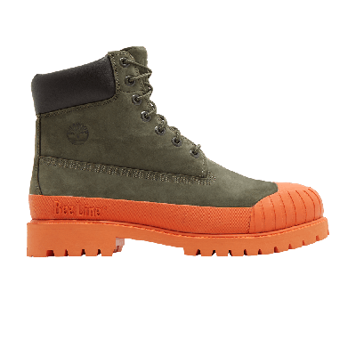 Pre-owned Timberland Bee Line X 6 Inch Premium Ruuber Toe Boot 'dark Green Orange'