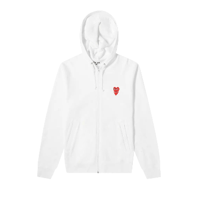 Pre-owned Comme Des Garçons Play Mini Logo Hoodie 'white'