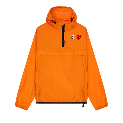 Pre-owned Comme Des Garçons Play X K-way Half-zip Packable Jacket 'orange'