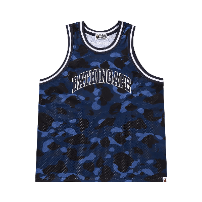 Pre-owned Bape Color Camo Basketball Tank Top 'navy' In Blue