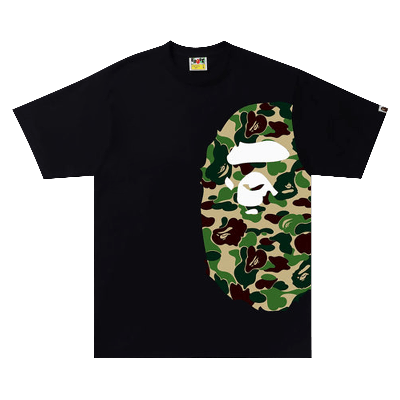 Pre-owned Bape Abc Camo Side Big Ape Head Tee 'black/green'