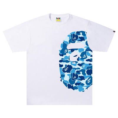 Pre-owned Bape Abc Camo Side Big Ape Head Tee 'white/blue'