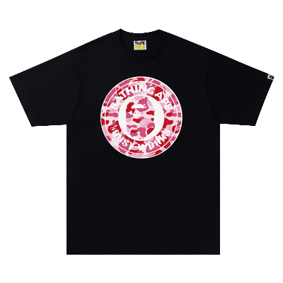 Pre-owned Bape Abc Camo Busy Works Tee 'black/pink'