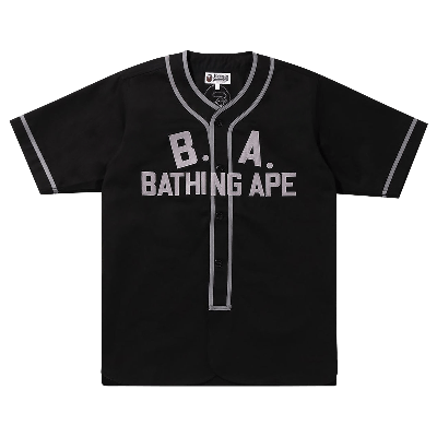 Pre-owned Bape Baseball Shirt 'black'