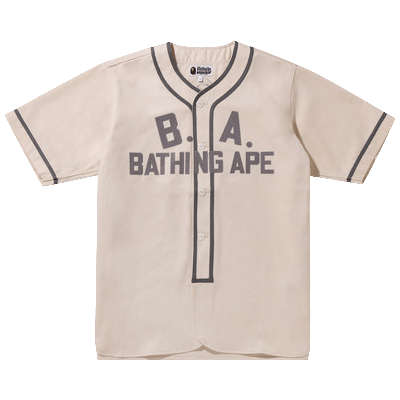 Pre-owned Bape Baseball Shirt 'ivory' In Cream