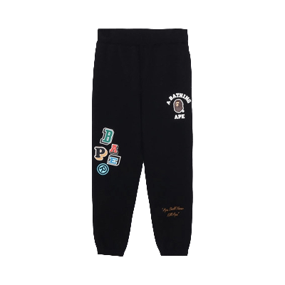 Pre-owned Bape Multi Fonts Sweat Pants 'black'