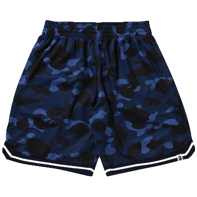Pre-owned Bape Color Camo Wide Fit Basketball Shorts 'navy' In Blue