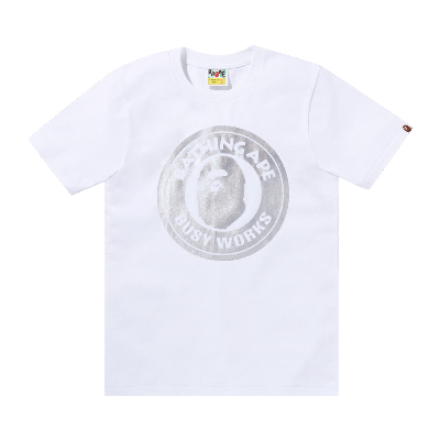 Pre-owned Bape Hologram Busy Works Tee 'white'