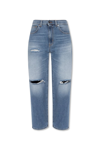 LOVE MOSCHINO LOVE MOSCHINO DISTRESSED TAPERED LEG JEANS