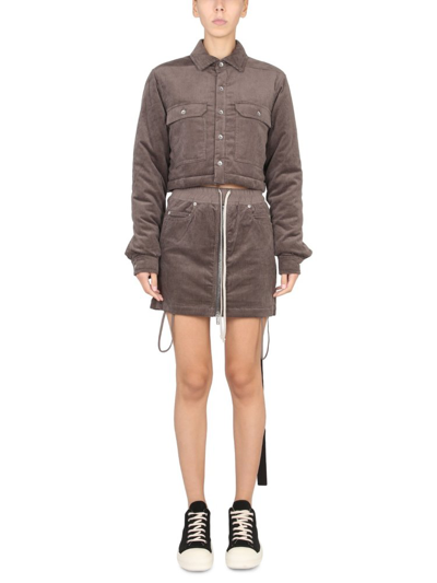 Rick Owens Drkshdw Cropped Jacket In Dove