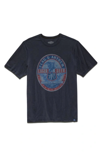 Flag And Anthem Usa Brewing Graphic T-shirt In Navy