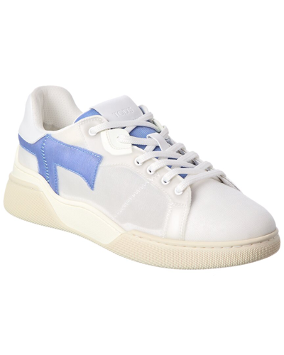 Tod's Mesh & Leather Sneaker In White