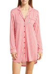 Nordstrom Moonlight Eco Nightshirt In Red Lollipop Ticking Stripe