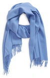 & Other Stories Fringe Wool Scarf In Blue