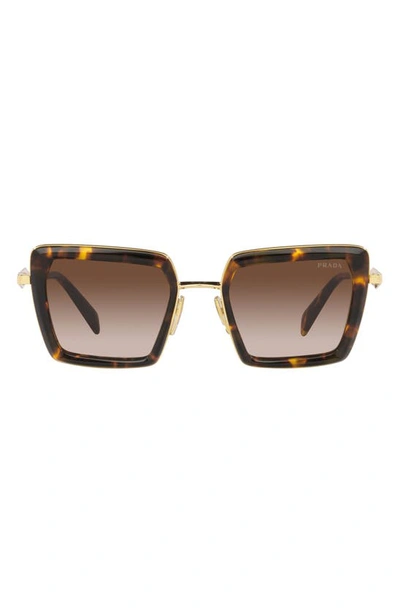 Prada 55mm Gradient Pillow Sunglasses In Honey_tortoise_brown_gradient