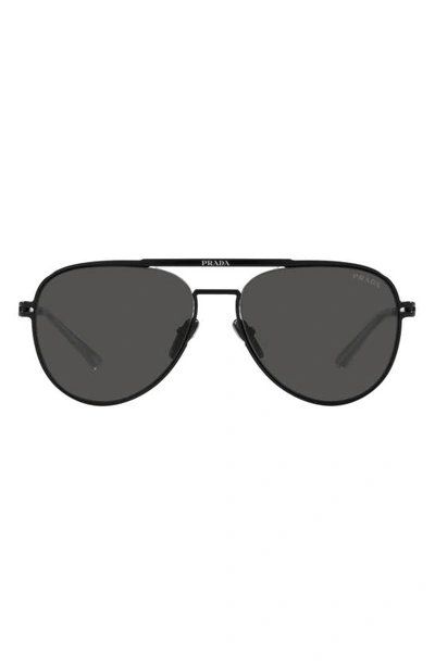 Prada Grey Aviator Unisex Sunglasses Pr 55us 1ab5s0 57