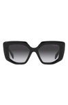 Prada 58mm Rectangular Sunglasses In Black