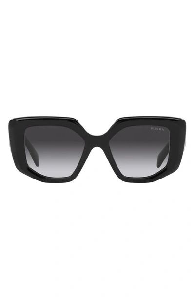 Prada 58mm Rectangular Sunglasses In Black