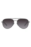 Prada 53mm Gradient Aviator Sunglasses In Silver