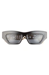 Versace Logo Acetate Cat-eye Sunglasses In Black/gray