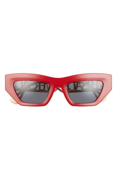 Versace 53mm Irregular Sunglasses In Red