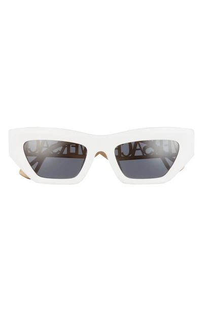 Versace Logo Acetate Cat-eye Sunglasses In White