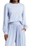 Lunya Long Sleeve Organic Pima Cotton T-shirt In Daybreak Blue