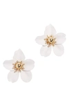 Lilly Pulitzer Oversize Orchid Earrings In Flutter White