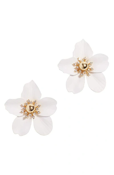 Lilly Pulitzer Oversize Orchid Earrings In Flutter White