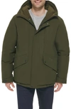 Cole Haan Full Zip Hooded Down Jacket In Green