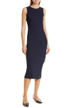 Capsule 121 The Astron Ribbed Button-trim Tank Dress In Navy
