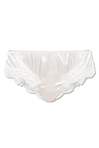 Dolce & Gabbana Lace Embellished Briefs In White