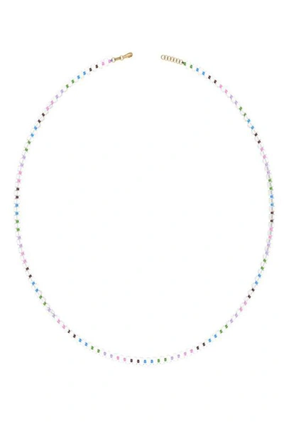Bea Bongiasca Multi Colored B Beaded Long Necklace In Silver