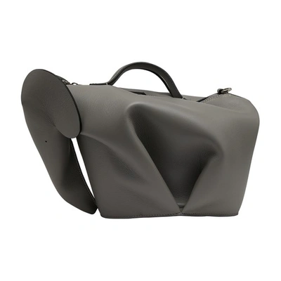 Loewe Elephant Large Leather Bag In Asphalt Grey
