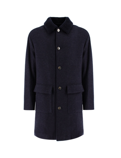 Loro Piana Double-faced Cashmere-blend Coat In Blue