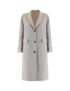 Eleventy Coat In Gray And Sand