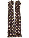 Marine Serre All Over Moon Gloves In Marrone