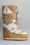 Alanui + Moon Boot Embellished Wool-jacquard And Suede Snow Boots In Beige