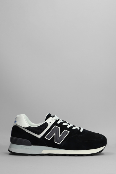 New Balance 574 Sneakers In Black Suede