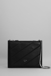 IRO SHARPOUCH SHOULDER BAG IN BLACK LEATHER