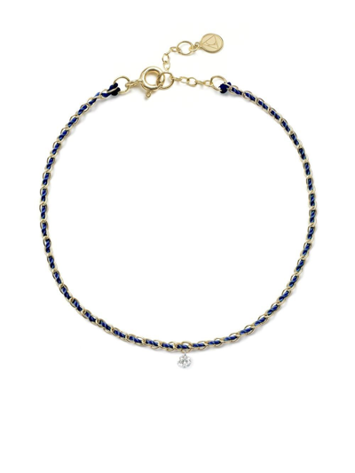 The Alkemistry 18kt Yellow Gold Intuition Diamond Woven Bracelet In Blue