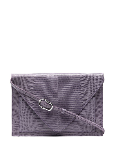 Dorothee Schumacher Envelope Crocodile-effect Shoulder Bag In Purple