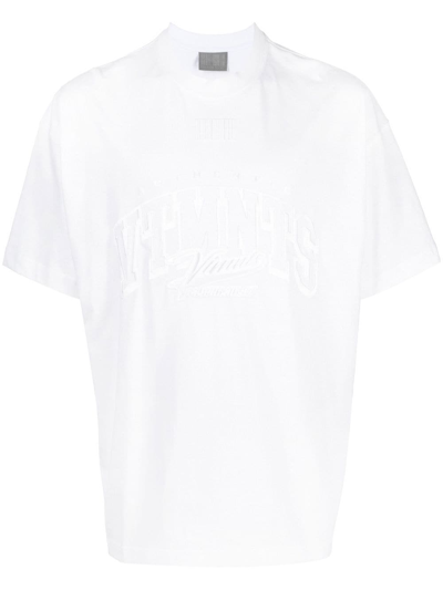 Vtmnts Tonal Logo-print Cotton T-shirt In White