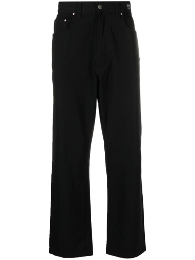 Pre-owned Versace 2000s Straight-leg Trousers In Black