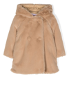 Il Gufo Double-breasted Faux-fur Coat In Brown