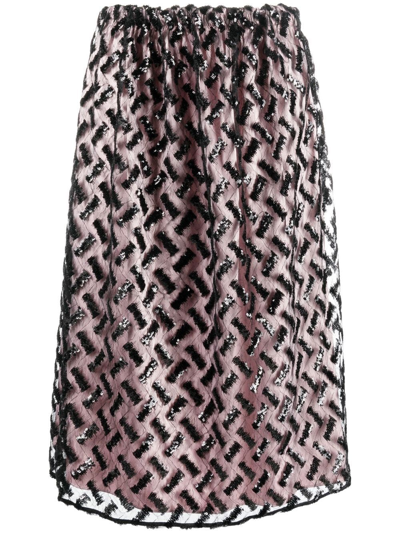 Emporio Armani Sequinned A-line Skirt In 099 Fantasy