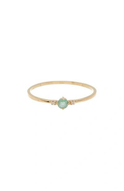 Bony Levy Single Emerald Diamond Ring In 18k Yellow Gold